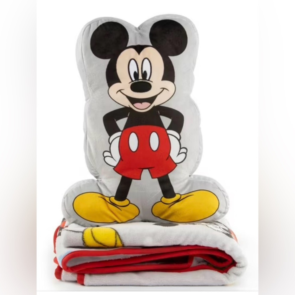 Mickey Mouse Disney Pillow & Throw Set New